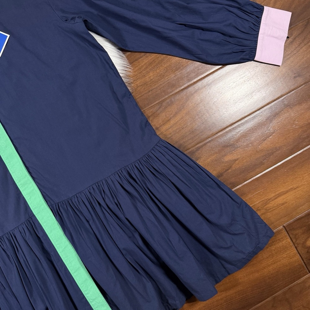 Addison‎ Bay Women's Size XL Navy Blue Collared Poplin Lane Shirt Dress - Picture 3 of 12
